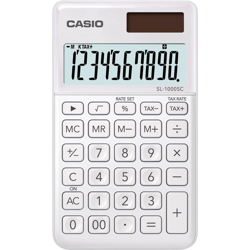 Casio SL 1000 SC WE Calculatrice de poche Blanc Casio SL 1000 SC WE Calculatrice de poche Blanc