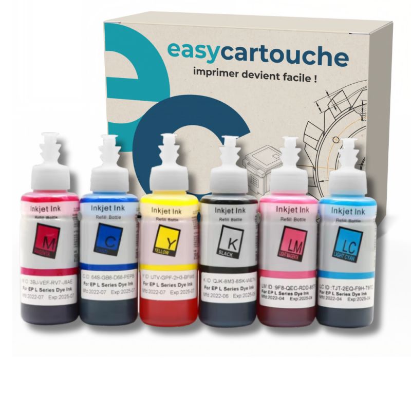 Pack compatible con EPSON 673 ECOTANK, 6 botellas de tinta