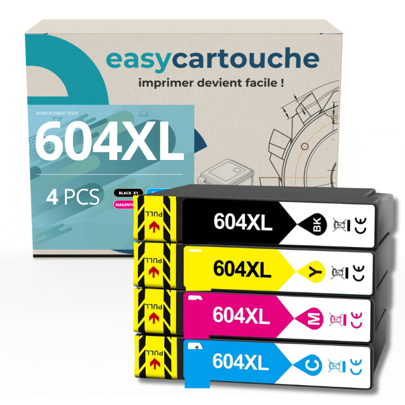 Pack 4 cartouches compatible EPSON 604XL