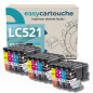 Pack compatible Brother LC521, 12 cartouches (remplace LC-521)