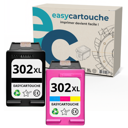 Pack 2 Cartouches HP 302XL Noir & Couleur | EasyCartouche