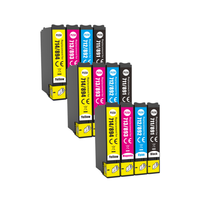 Pack 12 cartouches compatibles EPSON T0715XL Pack 12 cartouches compatibles EPSON T0715XL
