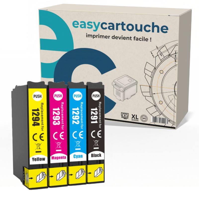 Pack 4 cartuchos compatibles EPSON T1295 XL