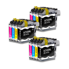 Pack compatible BROTHER LC-123 12 cartouches
