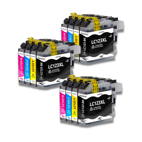Pack compatible BROTHER LC-123 12 cartouches