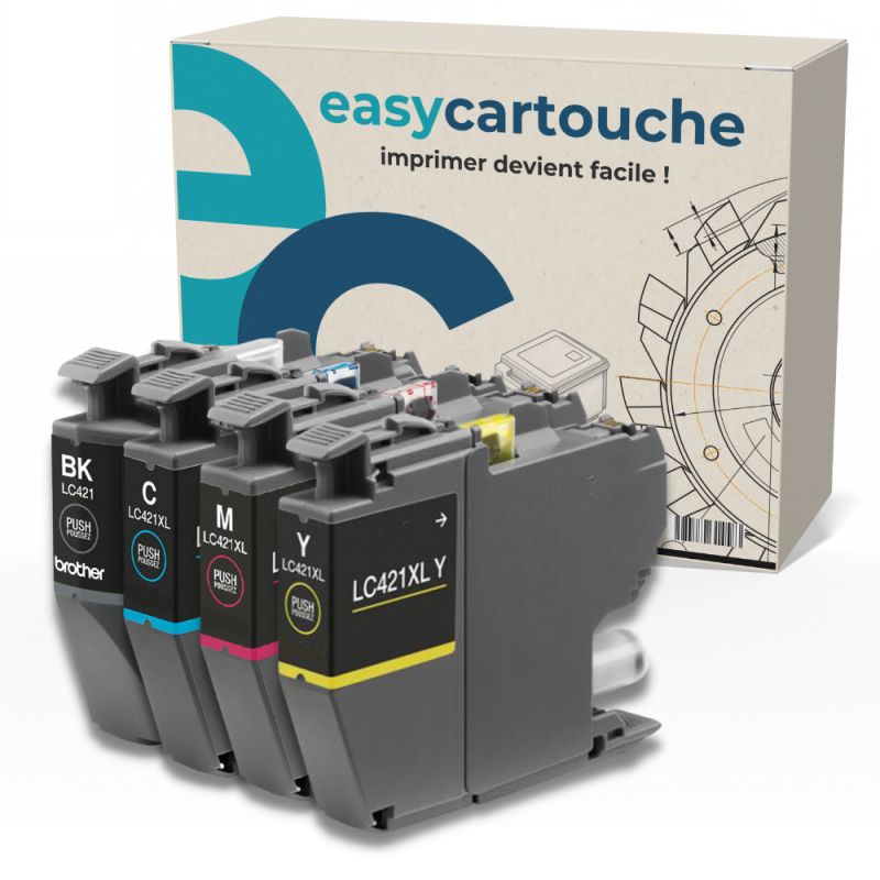 Pack compatible Brother LC421XL, 4 cartuchos Pack compatible Brother LC421XL, 4 cartuchos