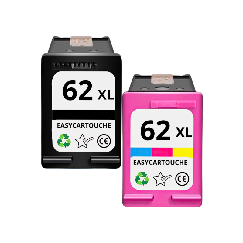 Pack 2 cartouches compatibles HP 62XL Pack 2 cartouches compatibles HP 62XL