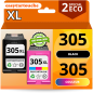 Pack 2 cartouches compatibles HP 305XL SANS NIVEAU ENCRE noir et couleur Pack 2 cartouches compatibles HP 305XL SANS NIVEAU ENCRE noir et couleur