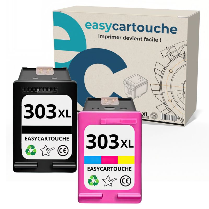 Pack de 2 cartuchos compatibles HP 303XL negro et couleur