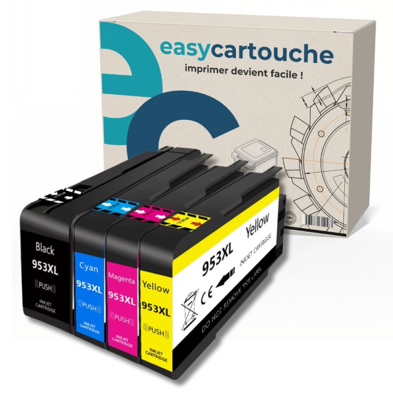 EASYCARTOUCHE Pack 4 Cartouches compatible HP 953XL