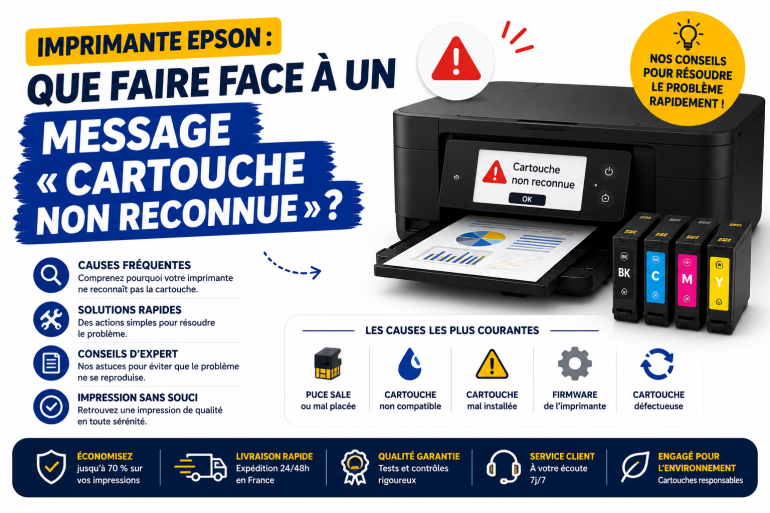 Imprimante Epson : Que faire face au message « cartouche non reconnue » ?