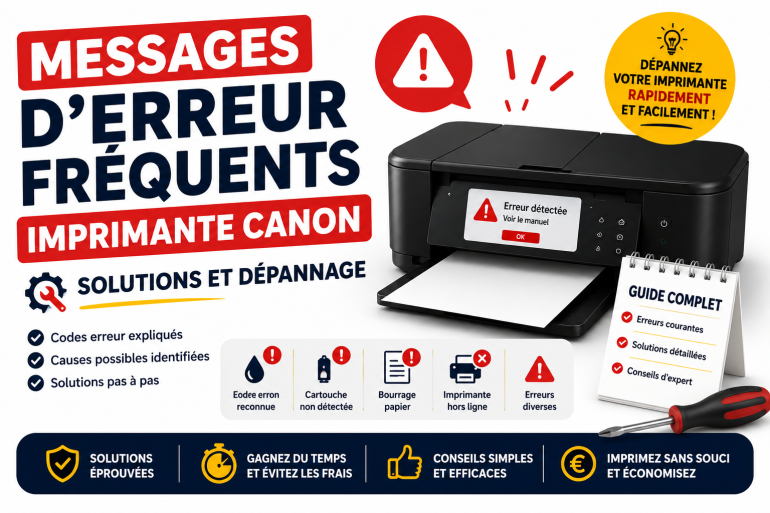 Messages d’erreur fréquents sur imprimante Canon : solutions et dépannage