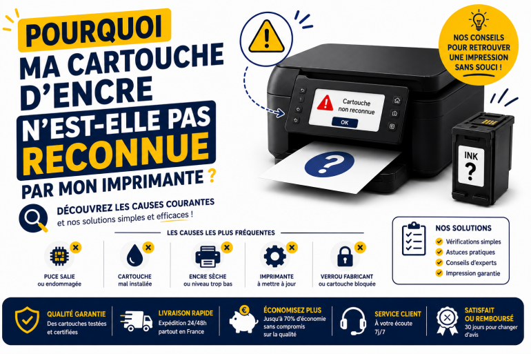 Pourquoi ma cartouche d’encre n’est-elle pas reconnue par mon imprimante ?