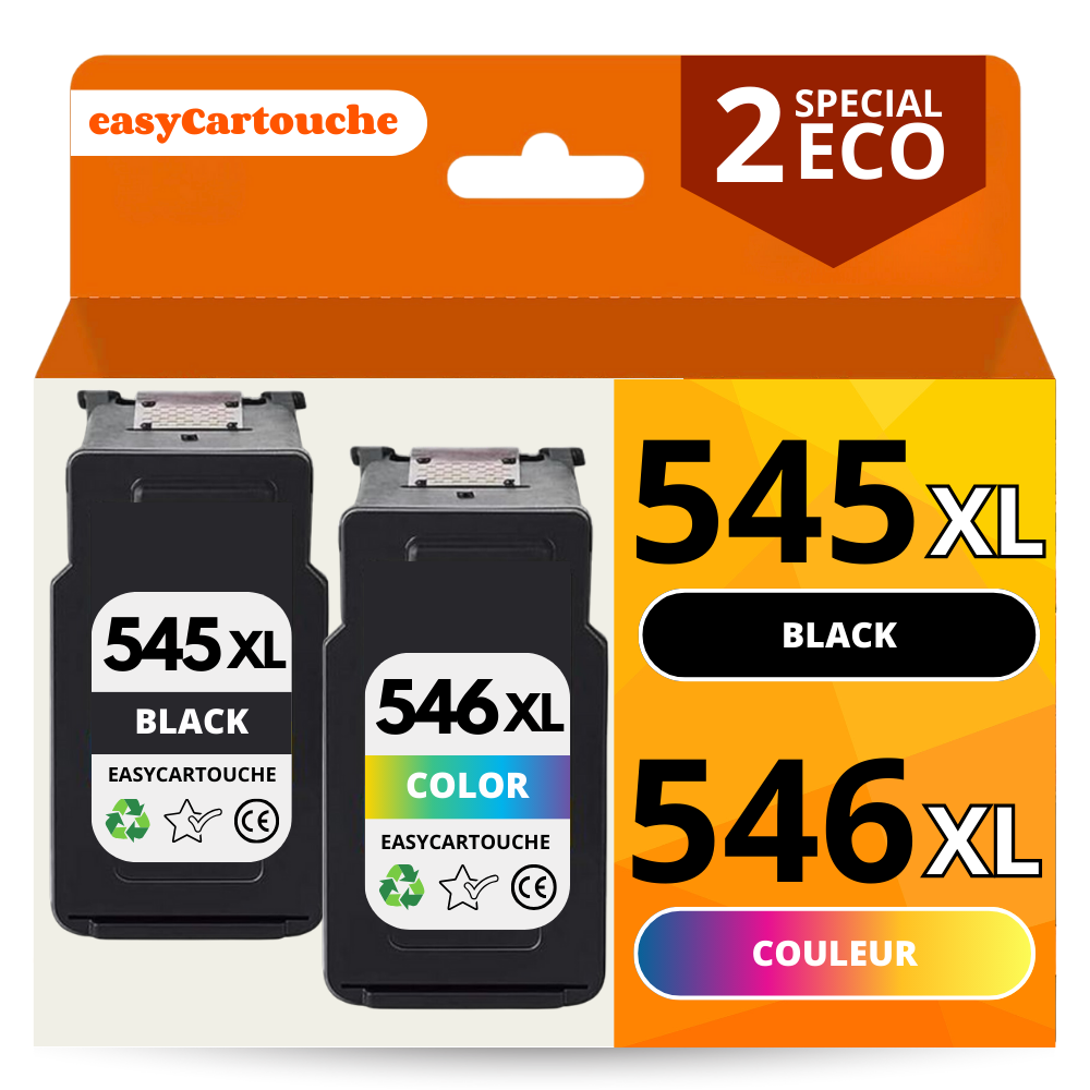 Pack 2 cartouches compatibles CANON PG-545XL/CL-546XL (noir et couleur)  Pack de 2 cartouches compatible