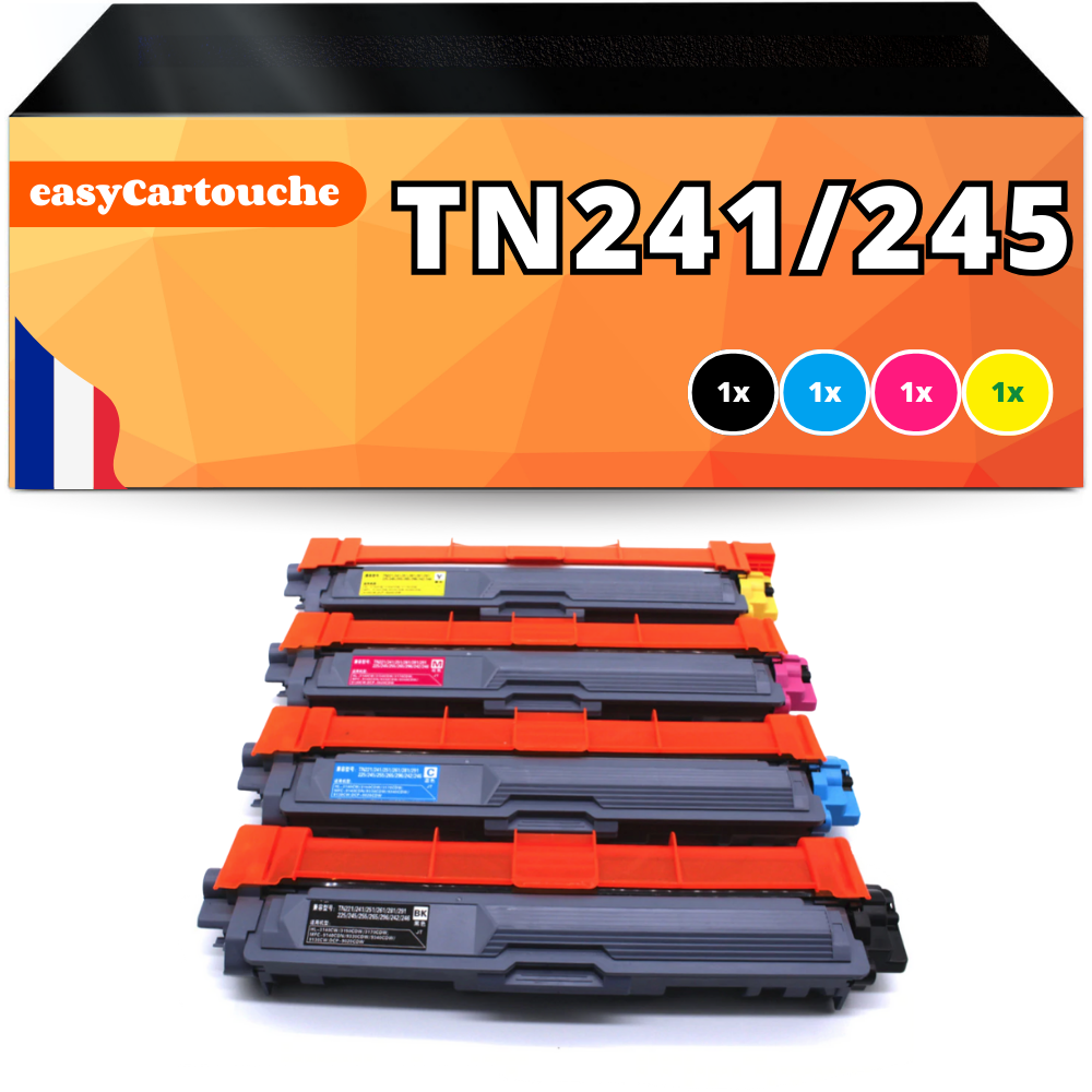Pack 4 toners Brother TN-241 / TN-245 + Etiqueteuse P-Touch H100 - ORIGINAL